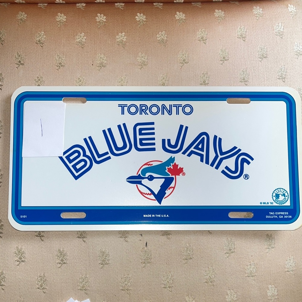 Toronto Blue Jays MLB  1992 Vintage Booster / License Plate